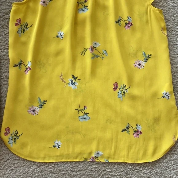 LOFT Yellow Floral Sleeveless Blouse - Picture 8 of 8